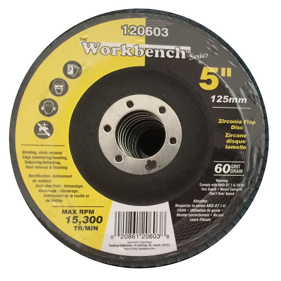 5" 60 Grit Grinder Flap Disc for Metal Grinding/Polishing