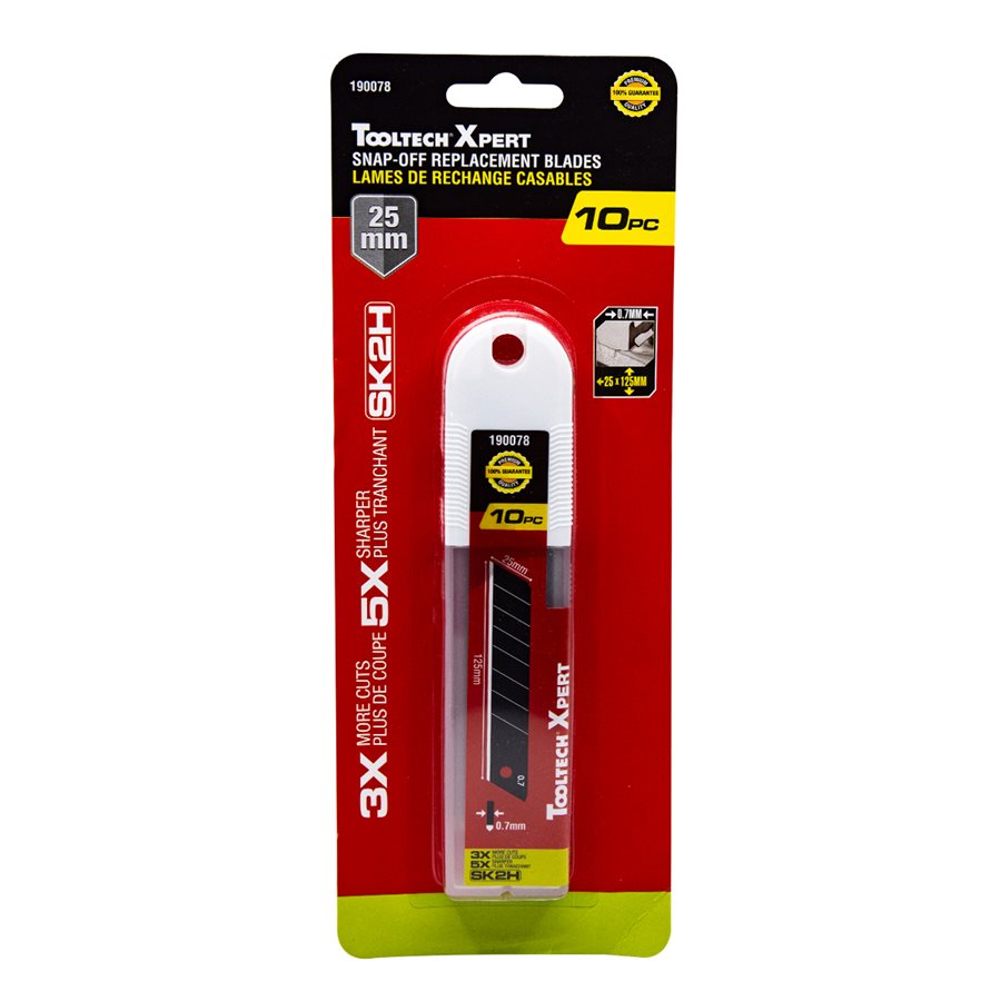 25mm Snap-Off Utility Knife Replacement Blades 10-Pack