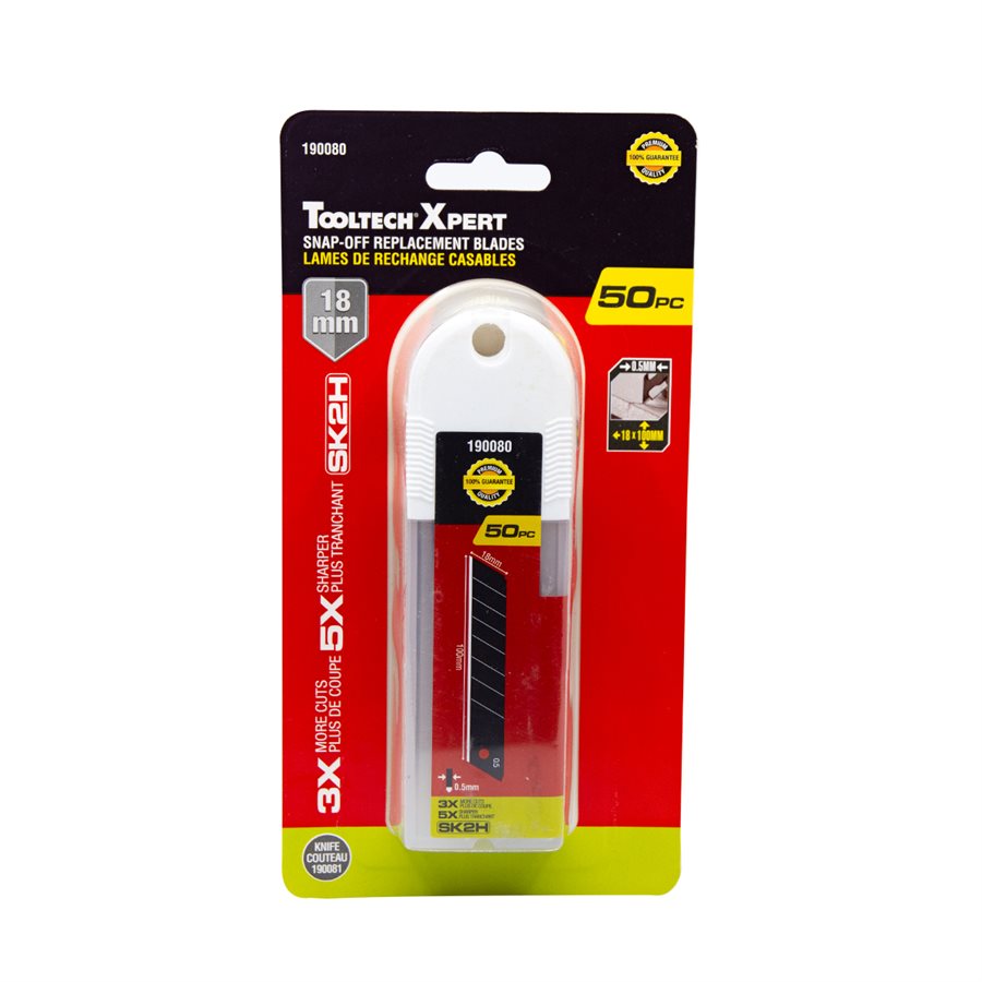 18mm Snap-Off Utility Knife Replacement Blades 50-Pack