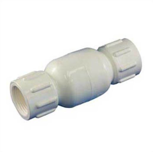 In-Line Check Valve Threaded PVC Sch40 - White