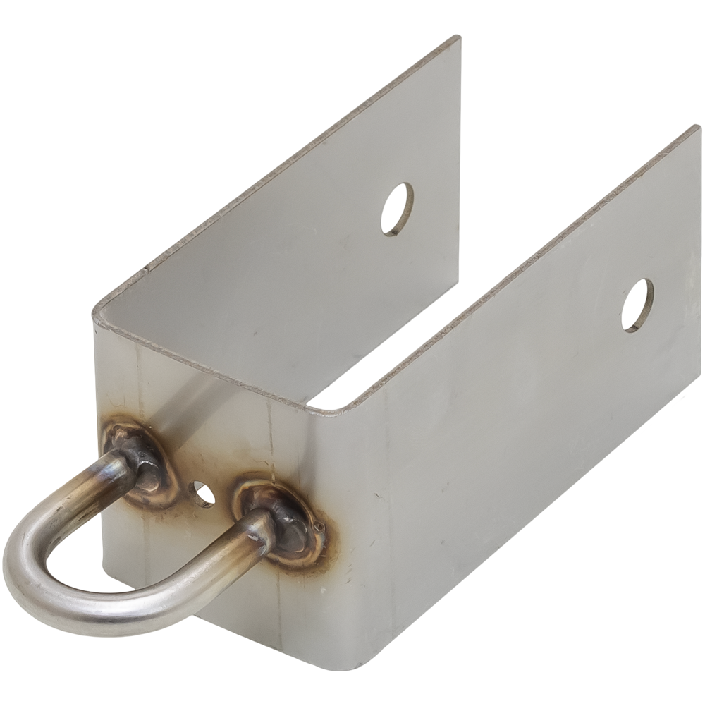 #102, 2" x 4" Post Bracket  with 1 Top Loop 18.8 SS