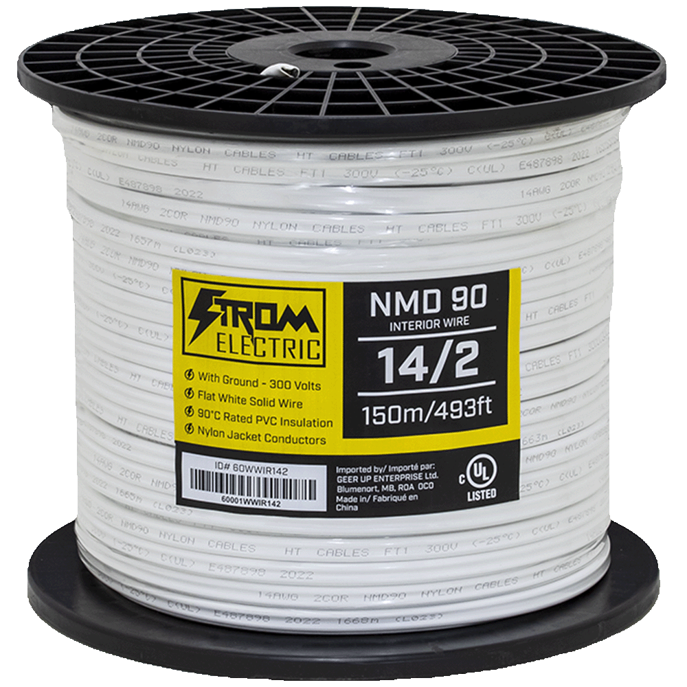 14/2 NMD90 150M Interior Electrical Wire -  White