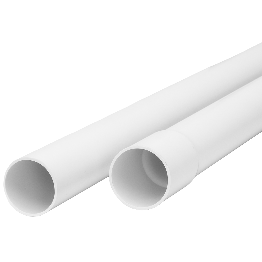 2" x 20' Chain Disk Pipe - PVC Feed Tube White