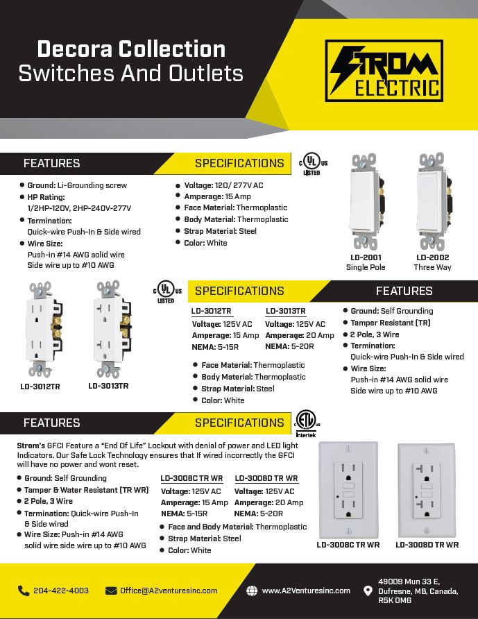 Decora Switch, Outlet, Wire, & Lighting 2022-07-12