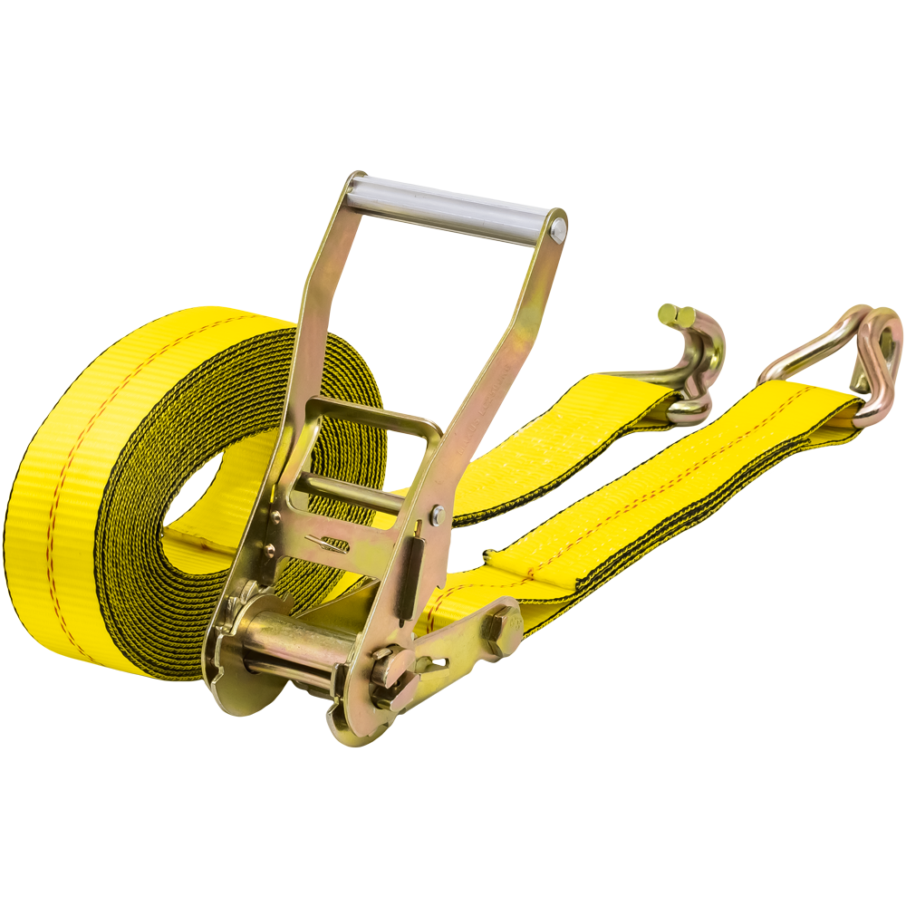 2" x 27ft 10,000 lb. Ratchet Tie-Down Strap with Double J-Hook