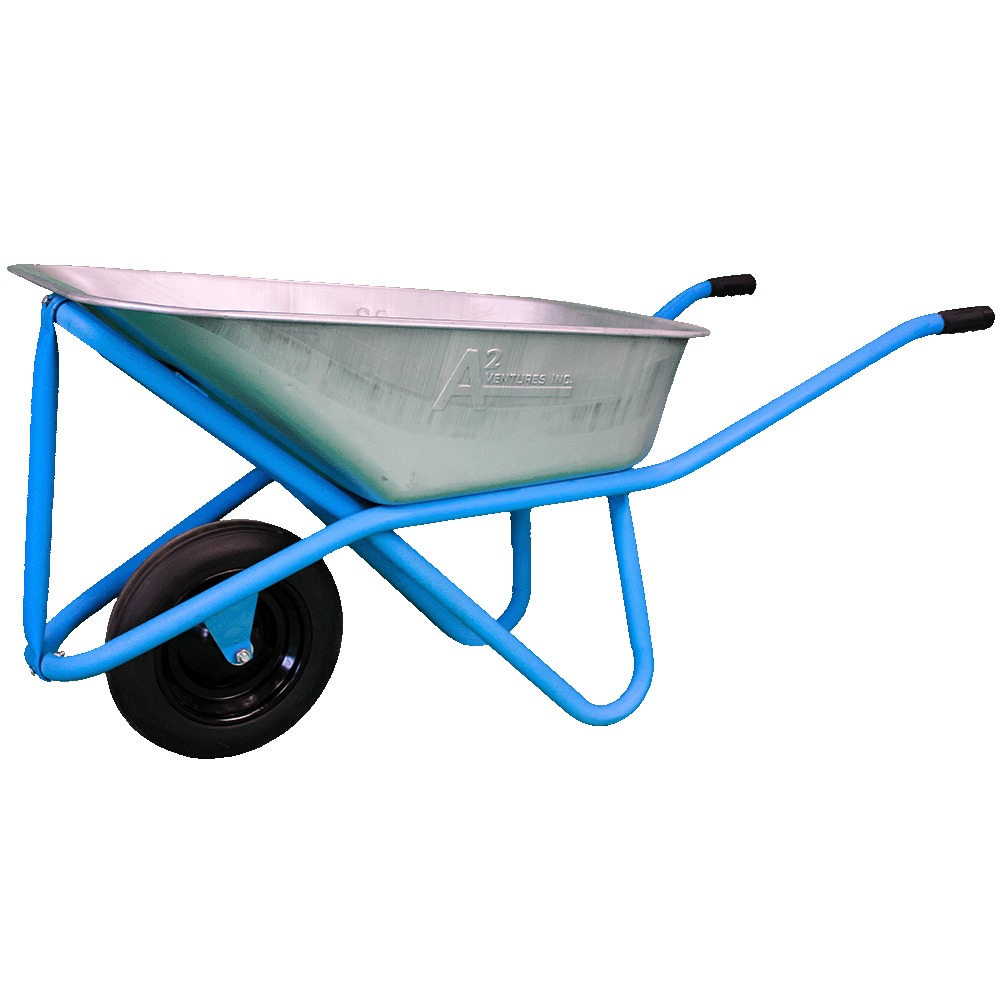 Wheel Barrow, Heavy Duty - 2.5 Cu ft - 13" Solid Rubber Tire