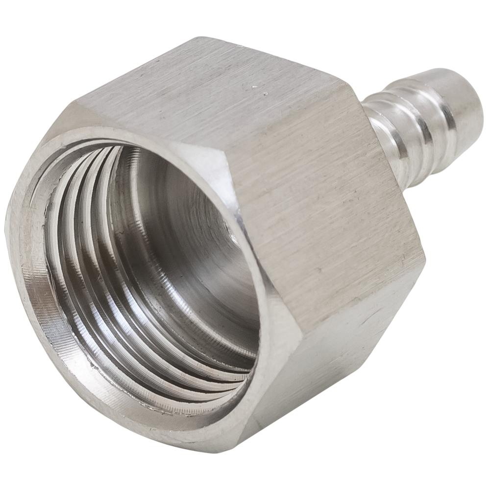 1/4" Hose Barb x 1/2" FPT Female Adapter 18.8 SS