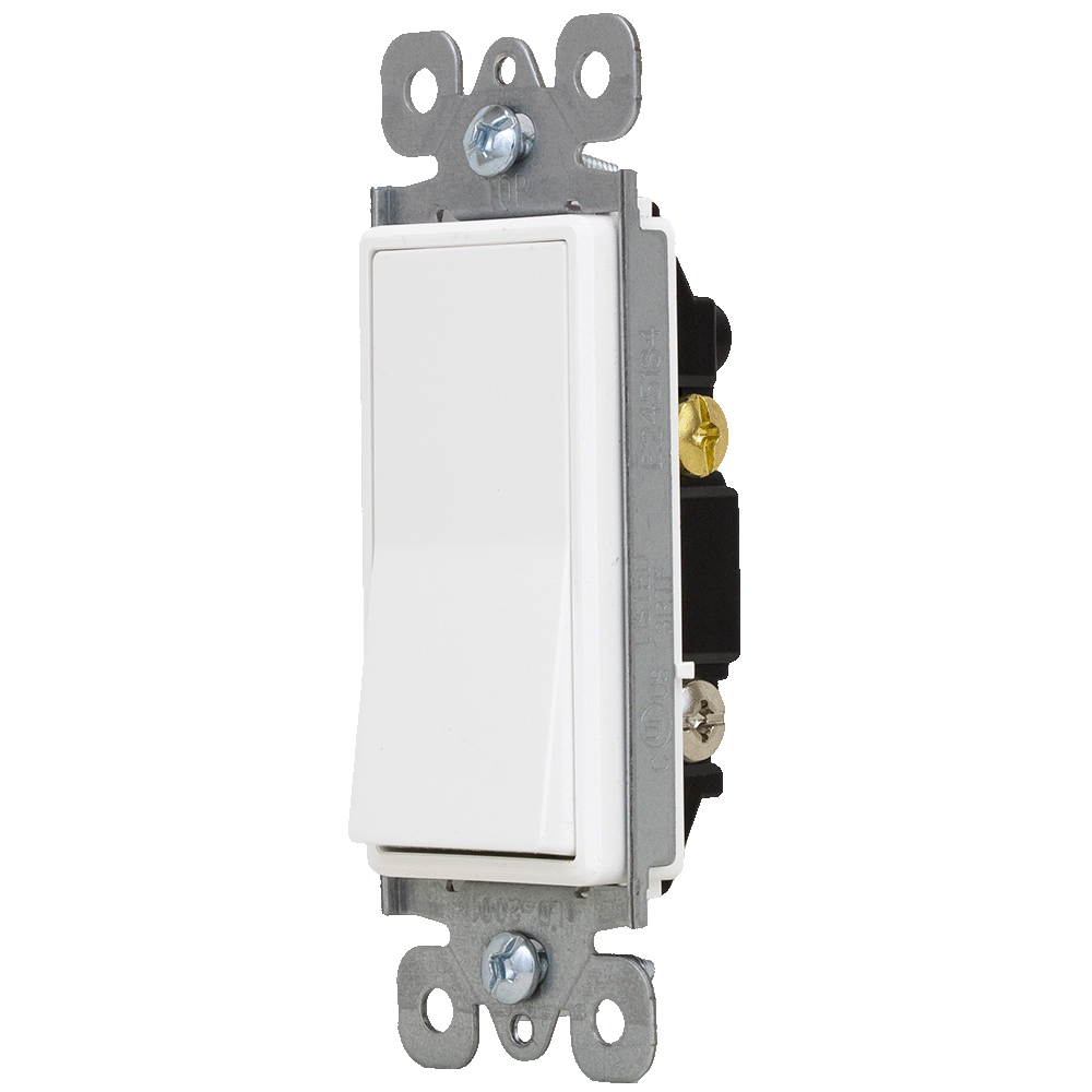LD-2001 15 Amp Single-Pole Decora Rocker Switch - White