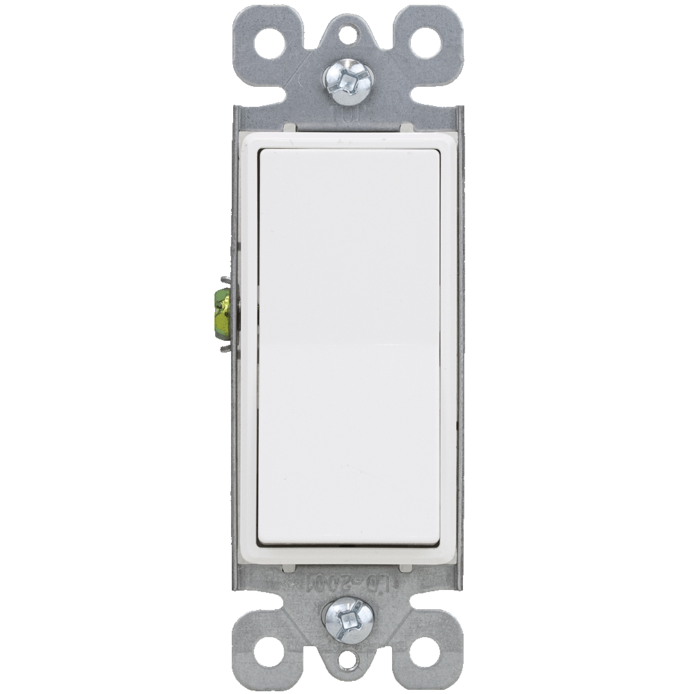 LD-2001 15 Amp Single-Pole Decora Rocker Switch - White