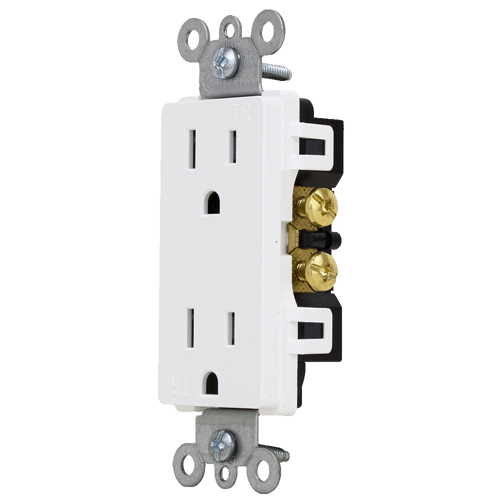 LD-3012TR 15 Amp Tamper Resistant Decora Receptacle - White