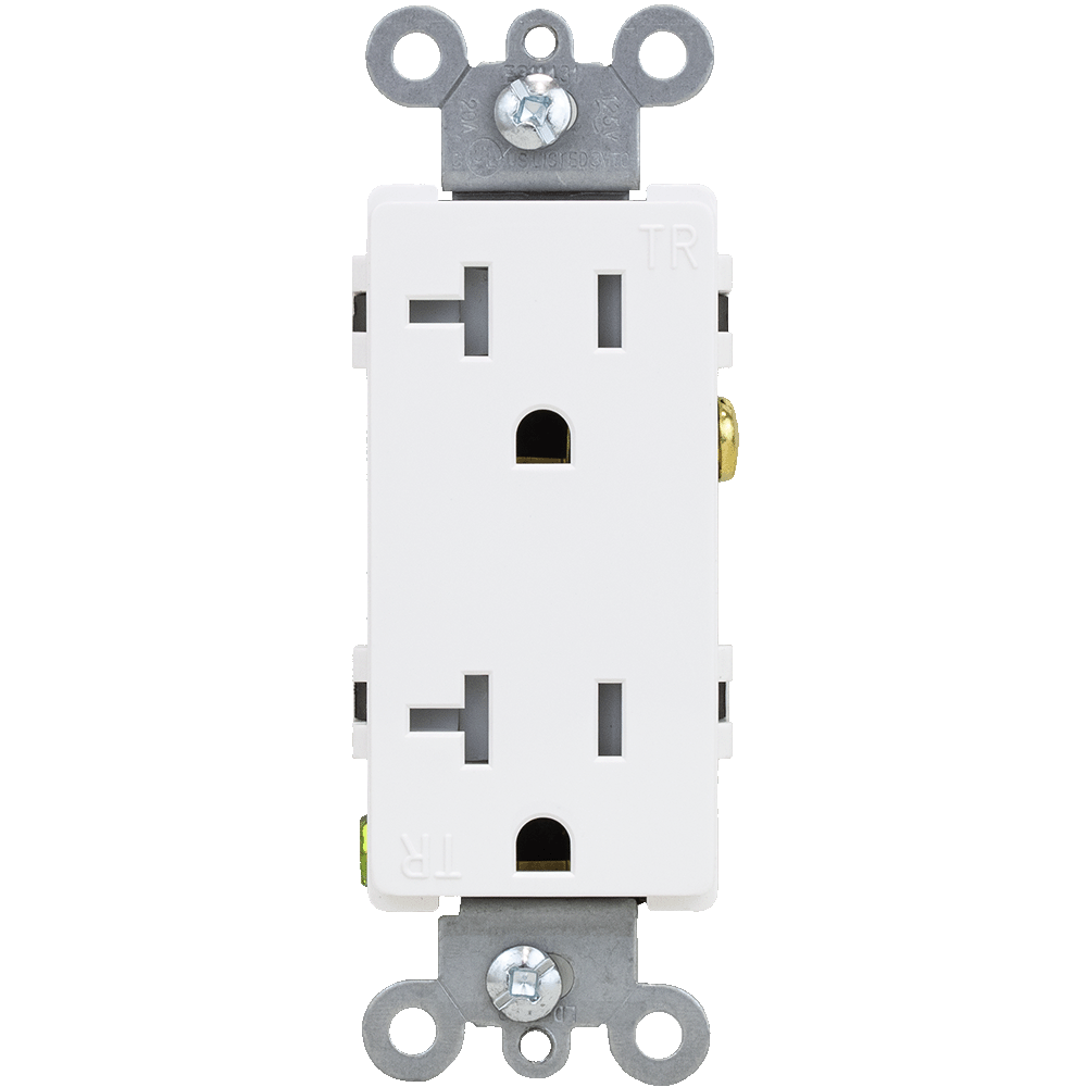 LD-3013TR 20 Amp Tamper Resistant Decora Receptacle - White