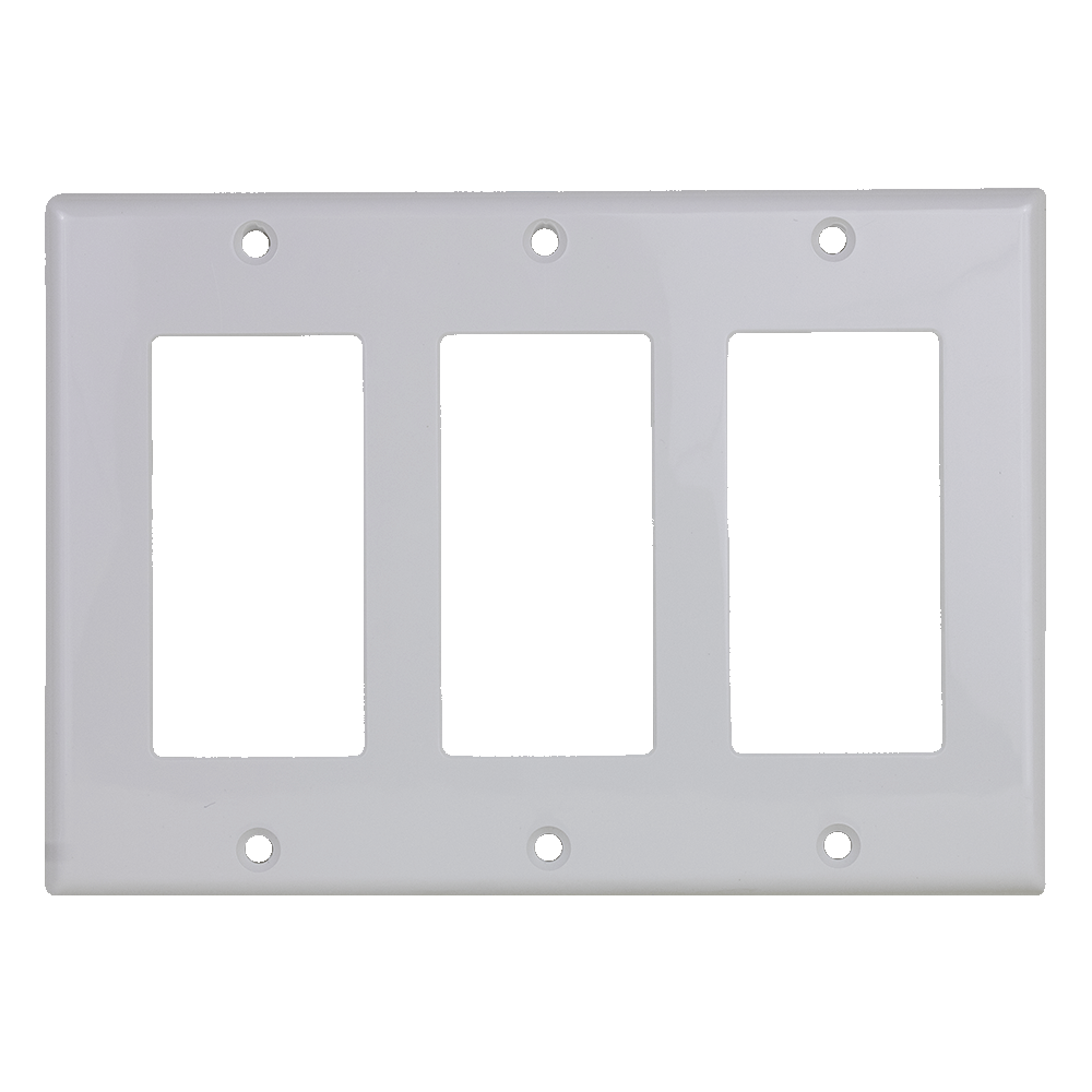 LD-7103 Decora 3-Gang Wall Plate - White