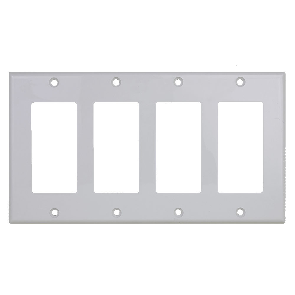 LD-7104 Decora 4-Gang Wall Plate - White