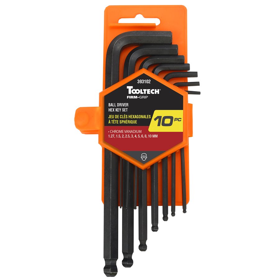 10pc Metric Ball-End Hex Key Set - Chrome Vanadium