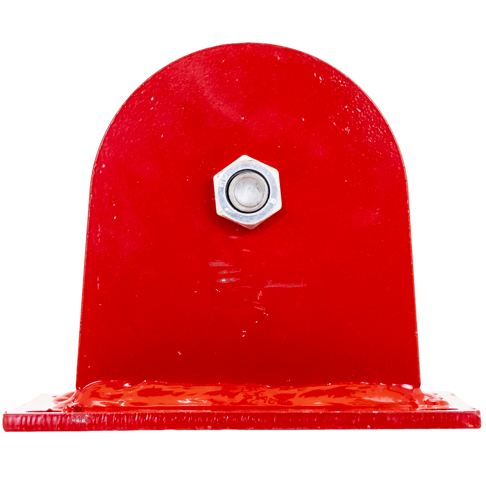 3-1/2" Vertical Mounted Red Cast Pulley with Painted Steel Bracket