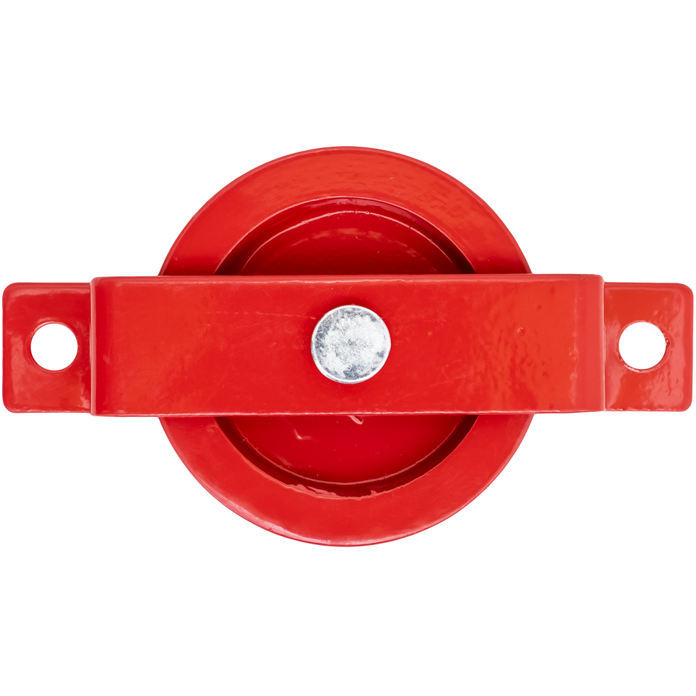 3-1/2" Horizontal Mounted Red Cast Pulley with Painted Steel Bracket
