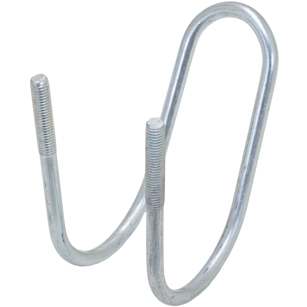M8-1.25 - 1" to 2" Pipe, Cross Connector Pipe Clamp Electrogalvanized