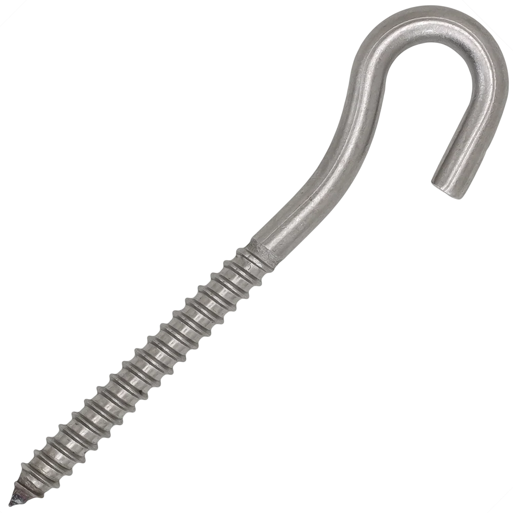 1/4" x 3-3/4" Lag Thread Screw Hook 18.8 SS