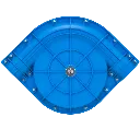 M236 90 Deg Blue Plastic Chain Disk Corner w/Cast Wheel