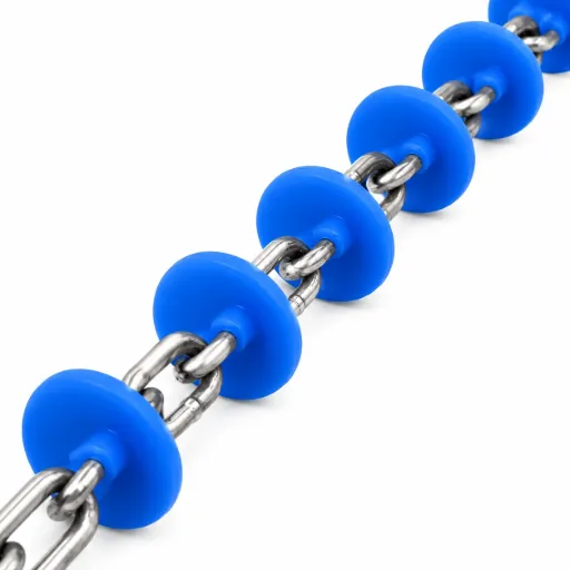 3/16" Chain Disk Drive Chain w/42.5mm Disks at 70mm - Blue Disk